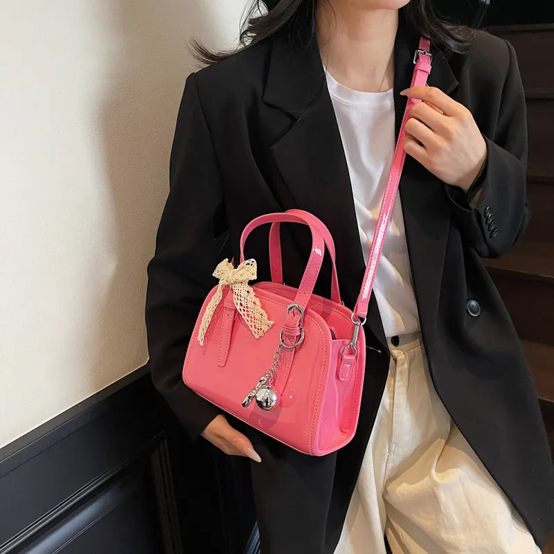 ERANGBEAR PU Shoulder Bag Crossbody Bag Handbag Regular Women's Rose Red/Ecru/Black/Yellow/Khaki-1