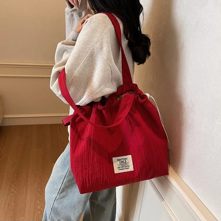 ERANGBEAR Cotton Shoulder Bag Women's Black/White/Pink/Red-10
