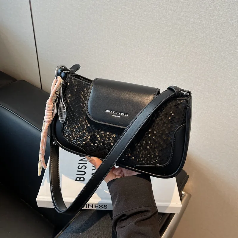ERANGBEAR PU Shoulder Bag, Crossbody Bag Women's Silver/Black/Ecru/Pink-3