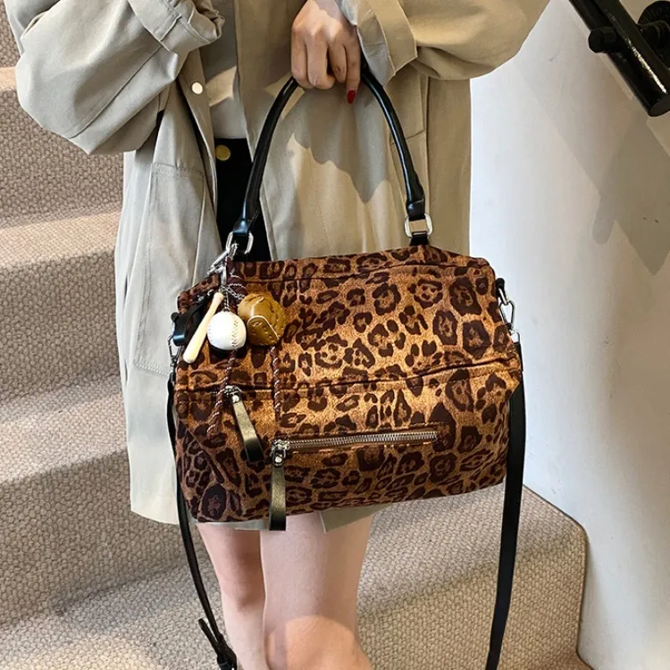 ERANGBEAR PU One Shoulder Handbag Women's Leopard Print-3