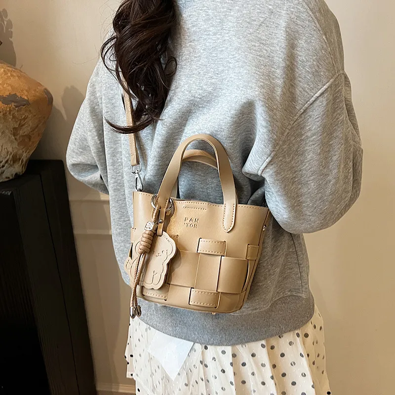 ERANGBEAR PU Crossbody Bag Women's Gray/Purple/Ecru/Black/Khaki-9