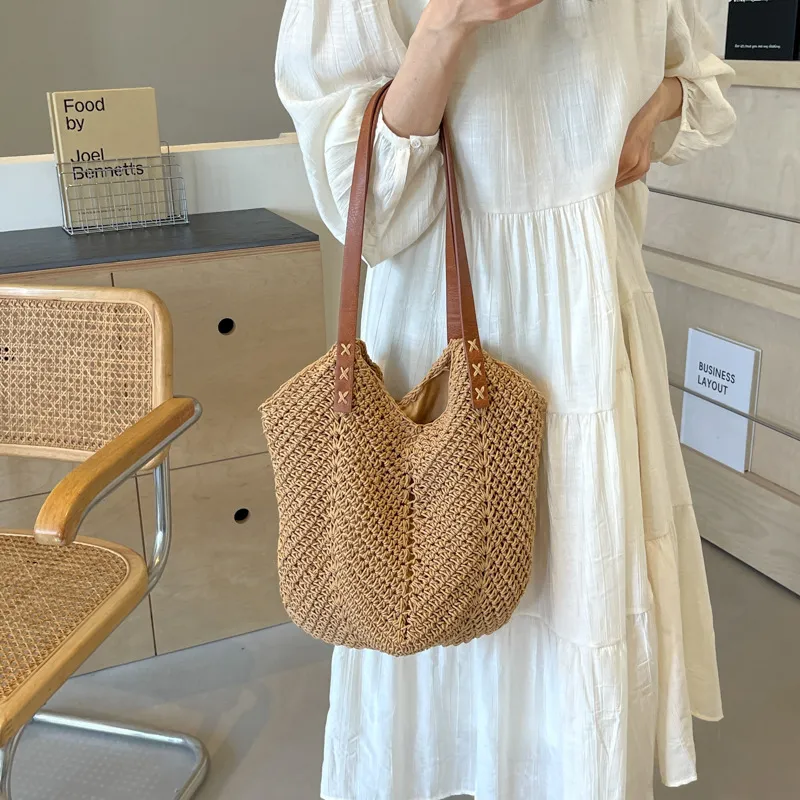 ERANGBEAR Cotton Shoulder Bag Small Size Women's White/Khaki-6