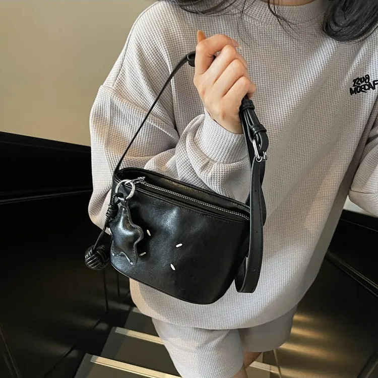 ERANGBEAR PU Shoulder Bag, Crossbody Bag Women's Black/Blue/Pink/Ecru-1