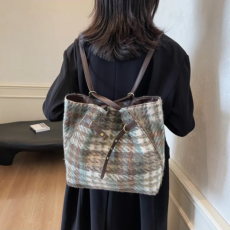 ERANGBEAR Woolen Tote Bag, Shopping Bag, Handbag, Shoulder Bag Regular Women's Multicolor-5