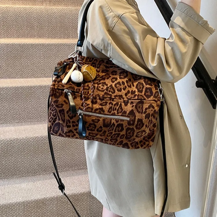 ERANGBEAR PU One Shoulder Handbag Women's Leopard Print-2