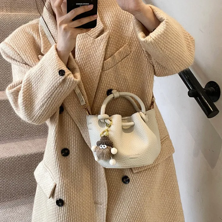 ERANGBEAR PU One Shoulder Handbag Women's Coffee/White/Red/Brown/Black-5