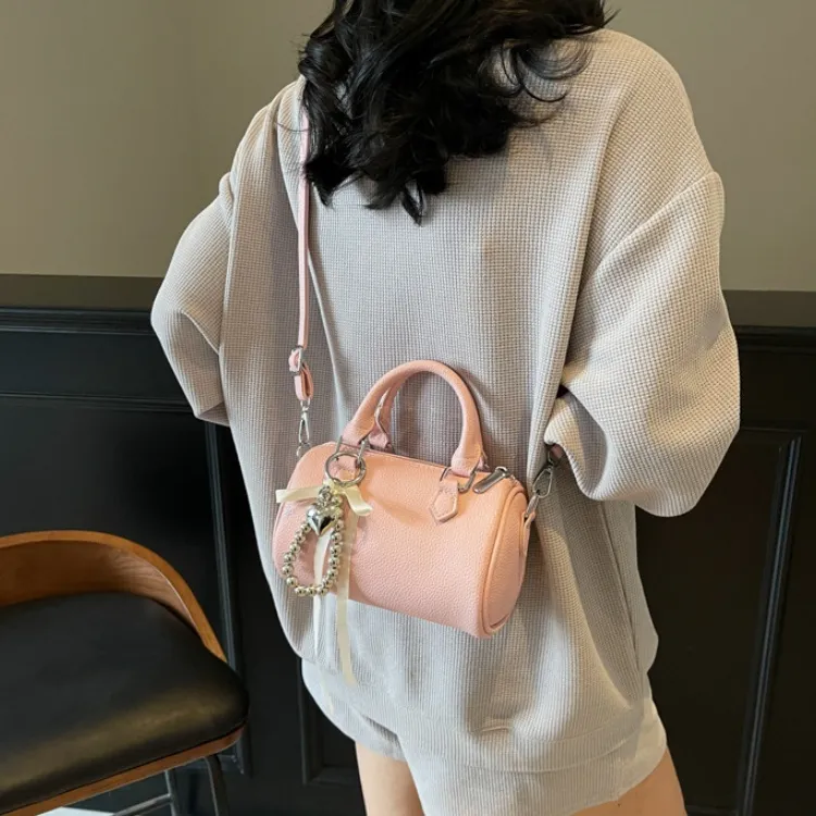ERANGBEAR PU Cylinder Bag, One Shoulder Handbag Women's Multicolor-7