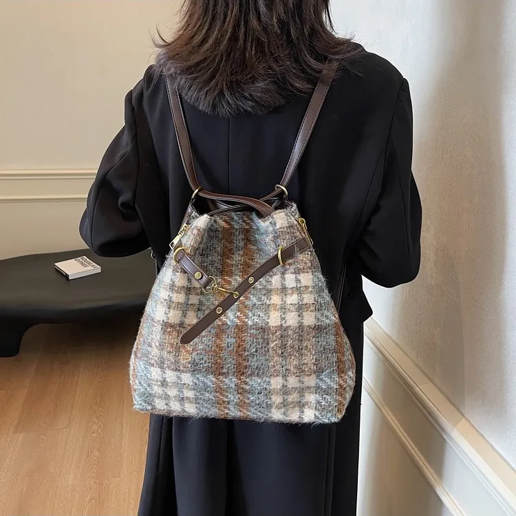 ERANGBEAR Woolen Tote Bag, Shopping Bag, Handbag, Shoulder Bag Regular Women's Multicolor-4