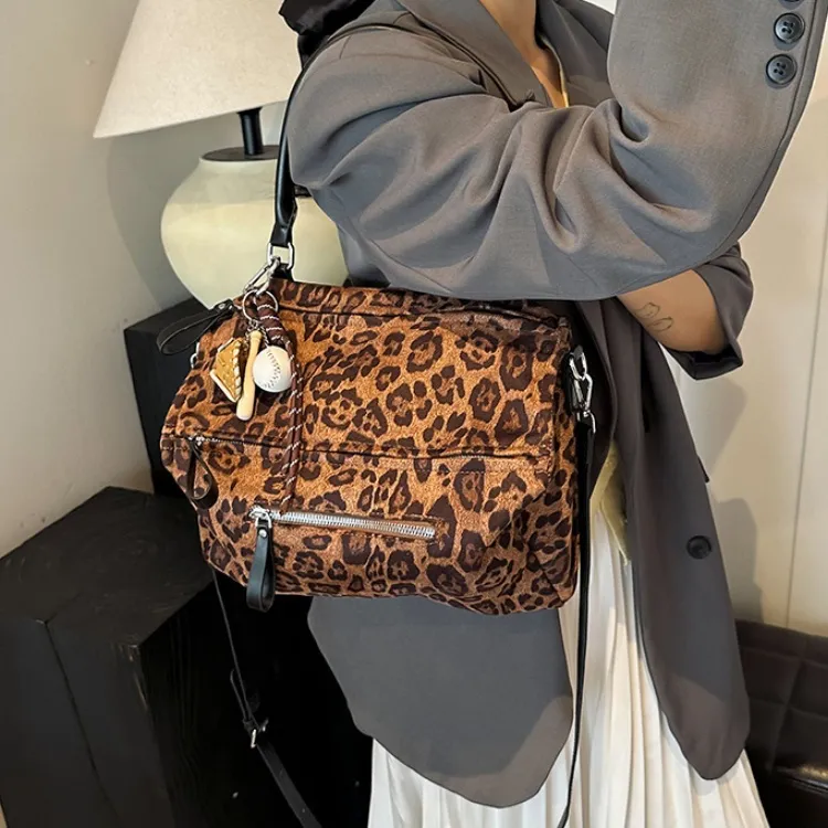 ERANGBEAR PU One Shoulder Handbag Women's Leopard Print-6
