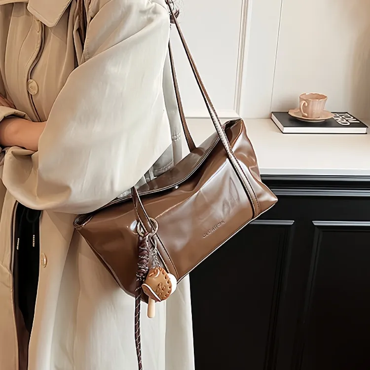 ERANGBEAR PU Shoulder Bag Regular Women's Mud Brown/Ancora Red/Coffee/Black-1