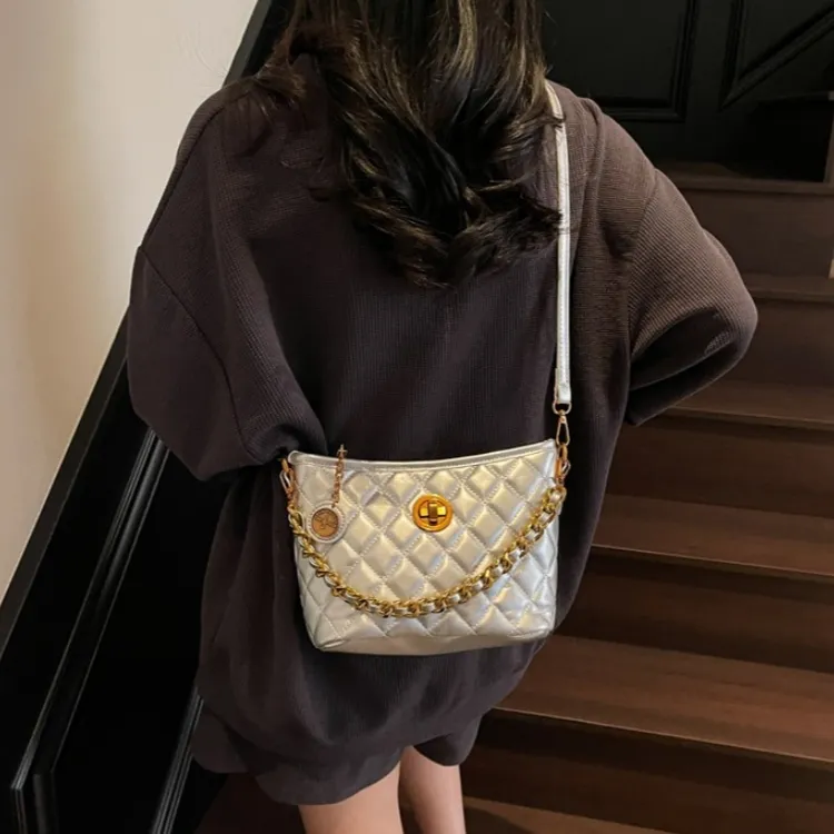 ERANGBEAR PU Crossbody Bag Women's Black/White/Yellow/Pink/Silver/Blue-7