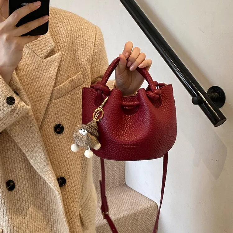 ERANGBEAR PU One Shoulder Handbag Women's Coffee/White/Red/Brown/Black-7