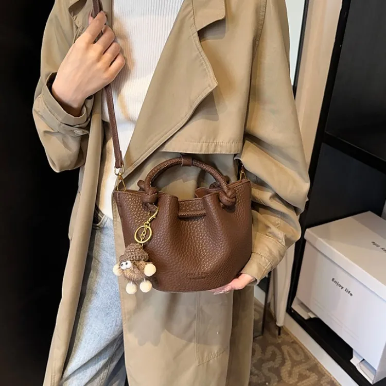 ERANGBEAR PU One Shoulder Handbag Women's Coffee/White/Red/Brown/Black-2