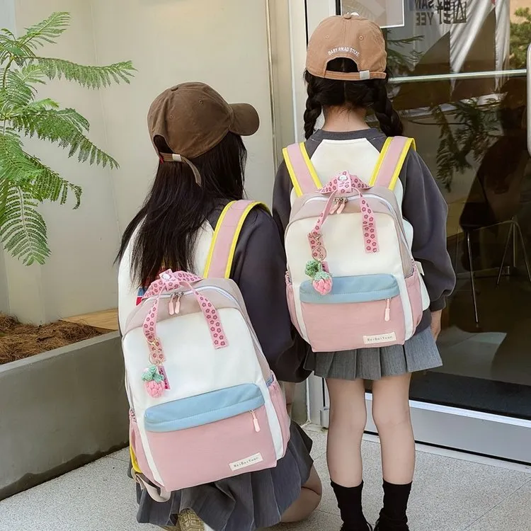 ERANGBEAR Nylon Backpack Women's Pink-5