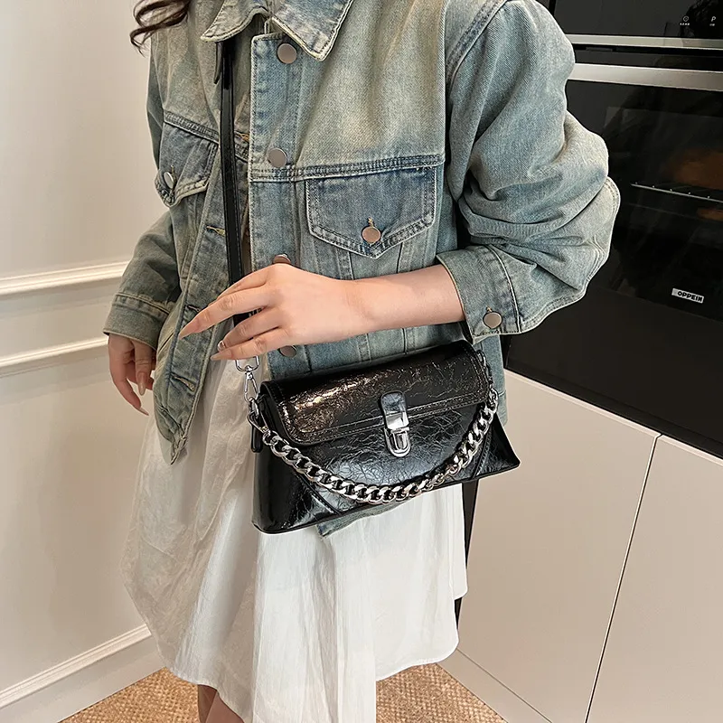ERANGBEAR PU Crossbody One Shoulder Handbags Regular Women's Ecru/Silver/Black/Khaki/Green-5