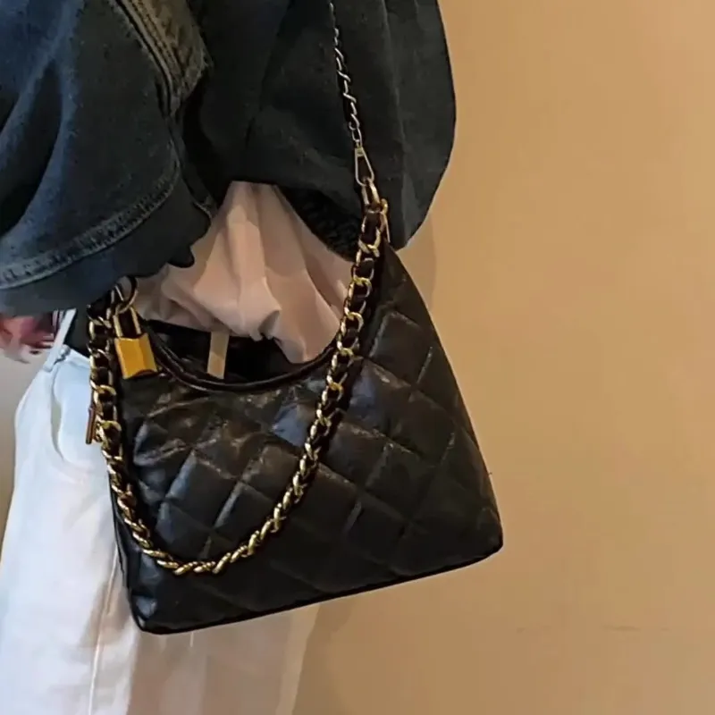 ERANGBEAR PU Trendy Diamond Pattern Chain Bag Fashion Elegance Shoulder Bag Regular Women's Multicolor-2