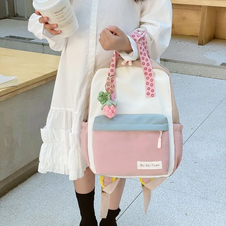 ERANGBEAR Nylon Backpack Women's Pink-6
