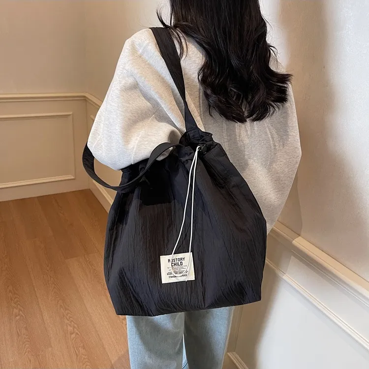 ERANGBEAR Cotton Shoulder Bag Women's Black/White/Pink/Red-1