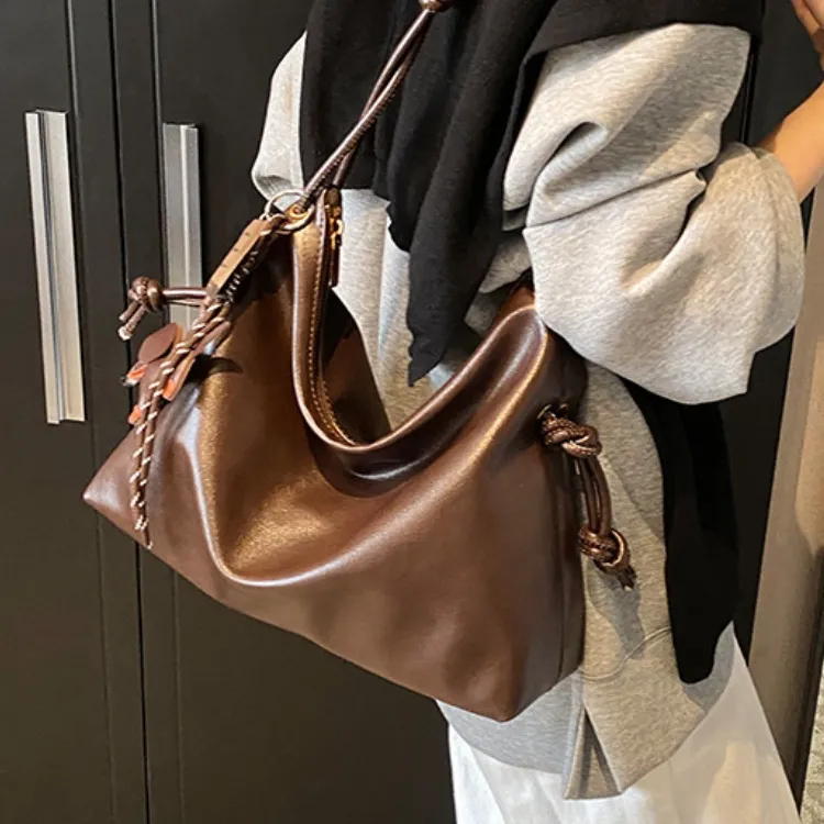 ERANGBEAR PU Shoulder Bag Women's Coffee/Black/Dark Khaki/Brown-7