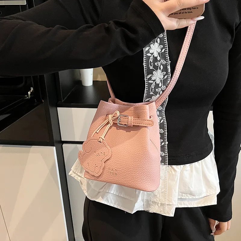 ERANGBEAR PU Bucket Bag, Crossbody Bag Small Size Women's Multicolor-3