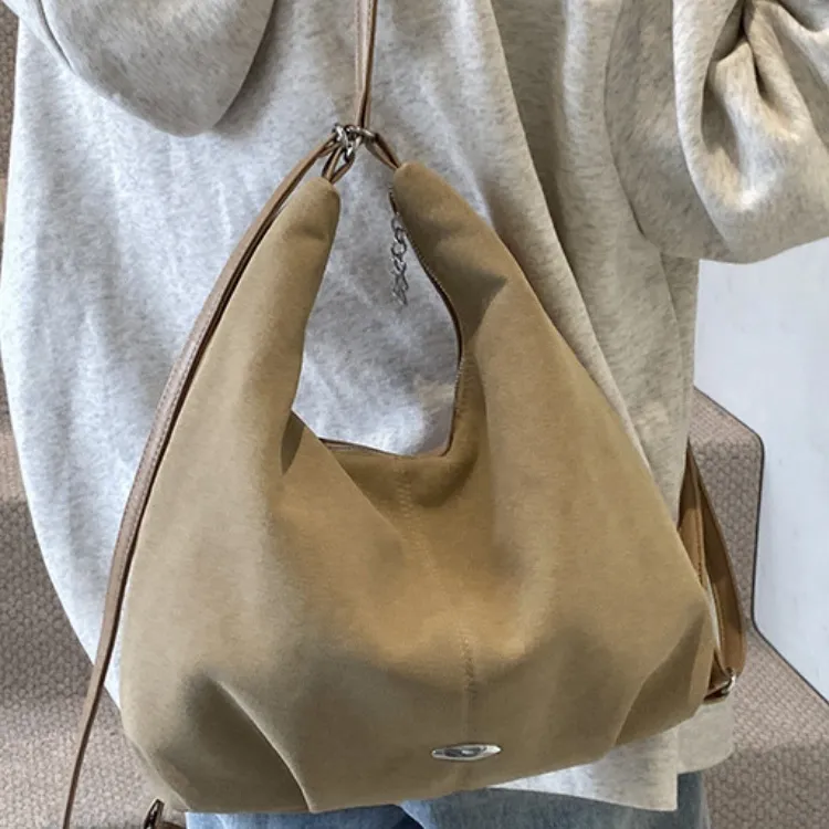 ERANGBEAR PU Double Shoulder Bag, Crossbody Bag Women's Black Coffee Brown Khaki-11