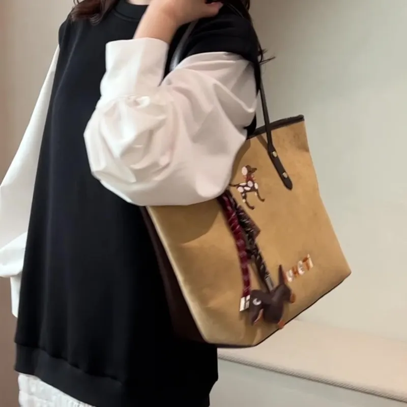 ERANGBEAR PU Tote Bag, Shopping Bag, Handbag, Shoulder Bag Women's Multicolor-2