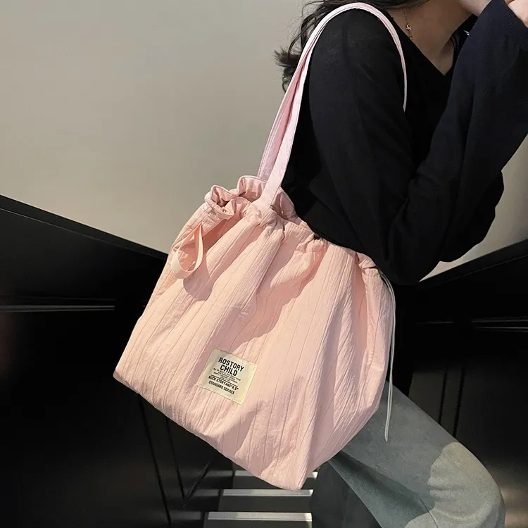 ERANGBEAR Cotton Shoulder Bag Women's Black/White/Pink/Red-7