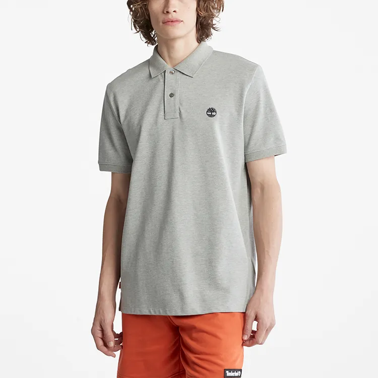 Timberland Polo Shirts Men Medium Heather Gray-3