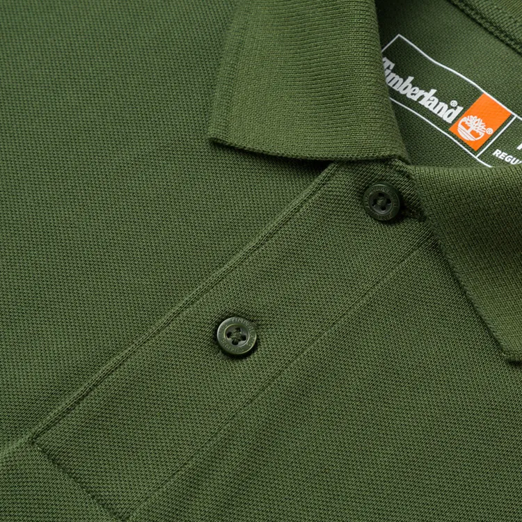Timberland Polo Shirt Men's Black Forest Green-3
