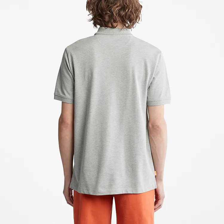 Timberland Polo Shirts Men Medium Heather Gray-4