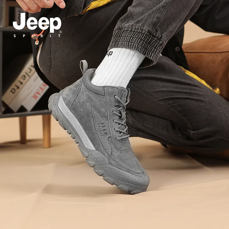 JEEP SPIRIT Waterproof, Abrasion Resistant, Slip Resistant Ankle Length Outdoor Boots Men's Gray-8