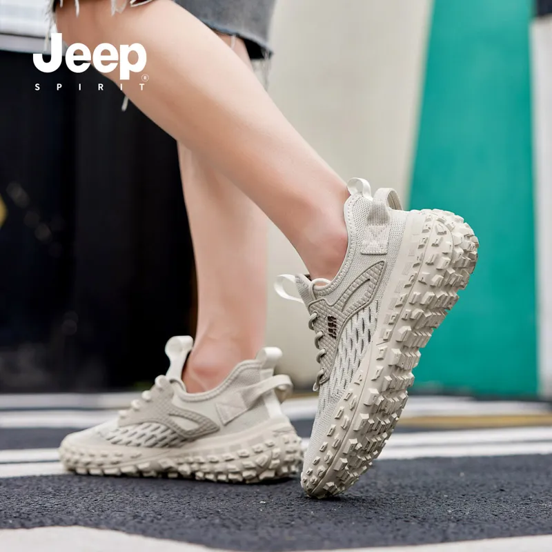 JEEP SPIRIT Anti Slip Wear Resistant Low Top Casual Shoes Men's Beige-7