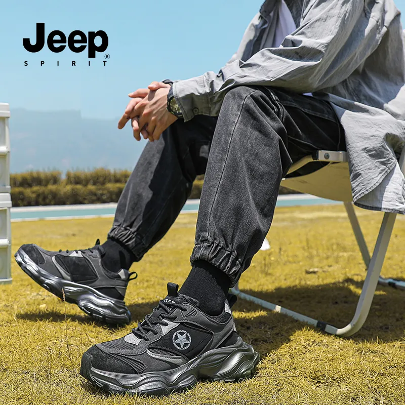 JEEP SPIRIT Chunky Sneakers Men Low Top Gray, White-14