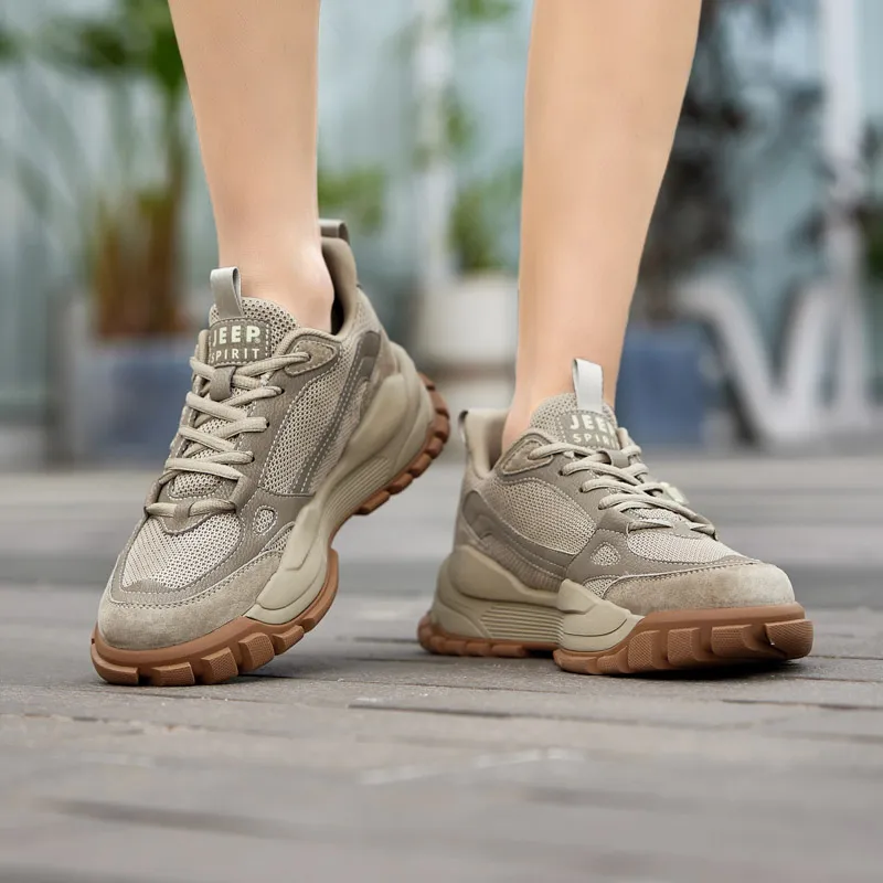 JEEP SPIRIT Slip Resistant, Abrasion Resistant, Breathable, Height Increasing Low Top Casual Shoes Unisex-39