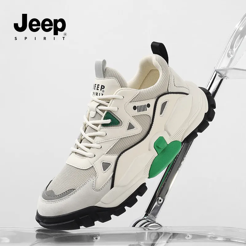 JEEP SPIRIT Cushioning Anti-Slip Wear-Resistant Breathable Height Increasing Low-Top Casual Shoes Men's Light Sandy-8