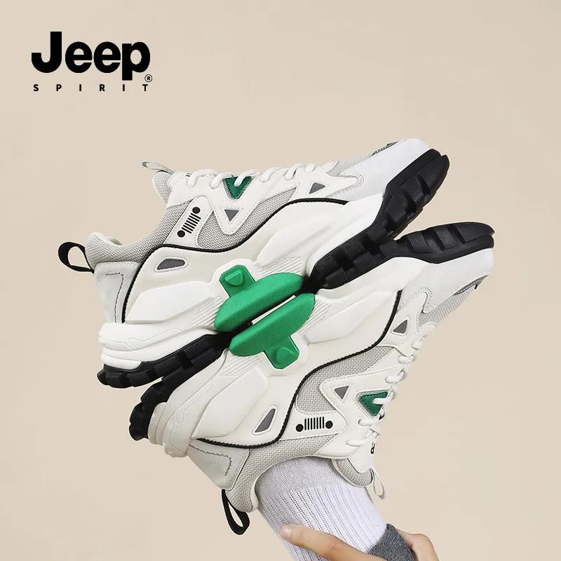 JEEP SPIRIT Cushioning Anti-Slip Wear-Resistant Breathable Height Increasing Low-Top Casual Shoes Men's Light Sandy-7
