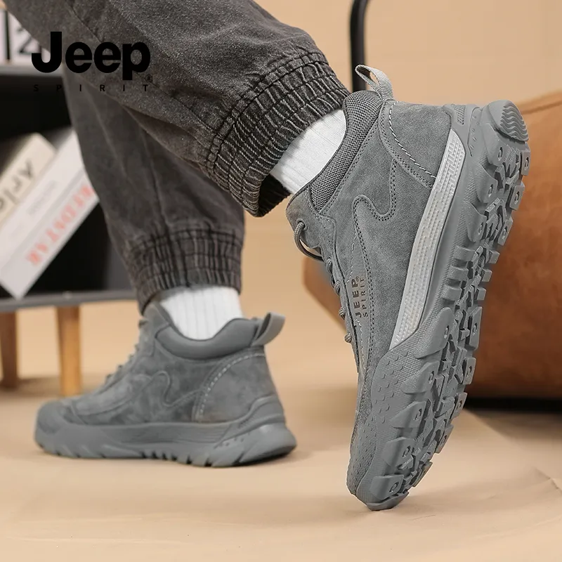 JEEP SPIRIT Waterproof, Abrasion Resistant, Slip Resistant Ankle Length Outdoor Boots Men's Gray-10