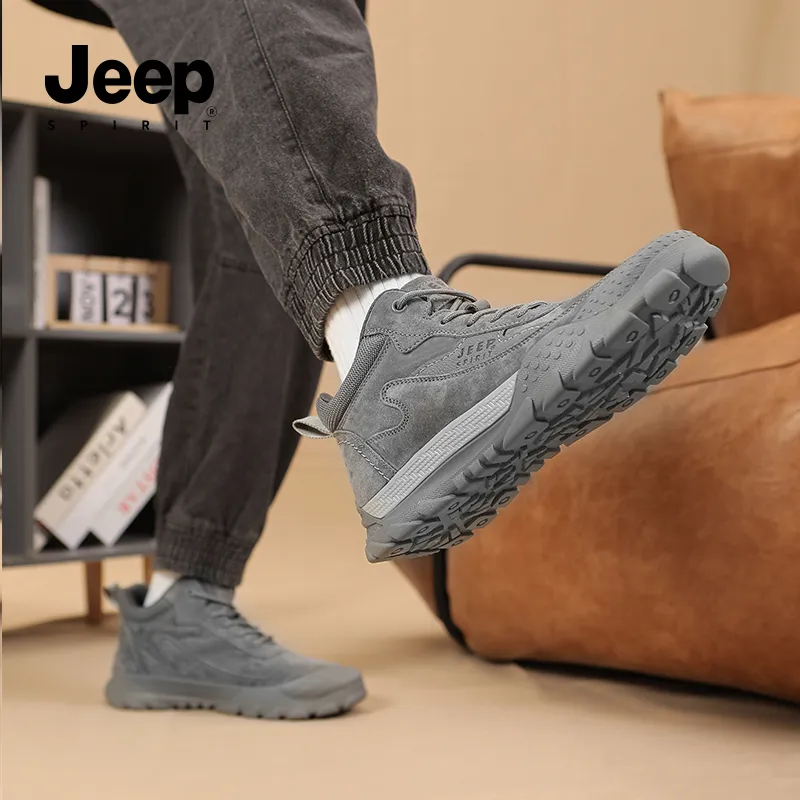 JEEP SPIRIT Waterproof, Abrasion Resistant, Slip Resistant Ankle Length Outdoor Boots Men's Gray-7