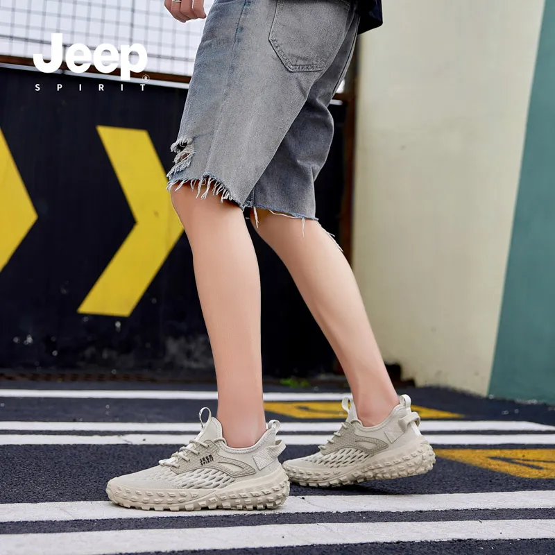 JEEP SPIRIT Anti Slip Wear Resistant Low Top Casual Shoes Men's Beige-6