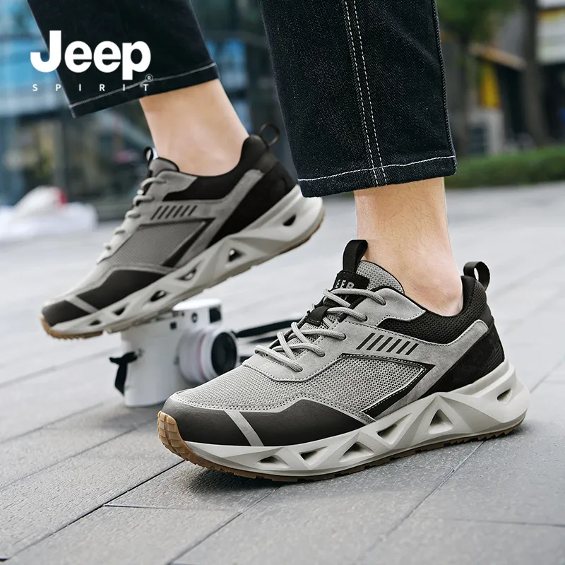 JEEP SPIRIT Cushioning Anti Slip Wear Resistant Breathable Lightweight Height Increasing Low Top Casual Shoes Men's-8