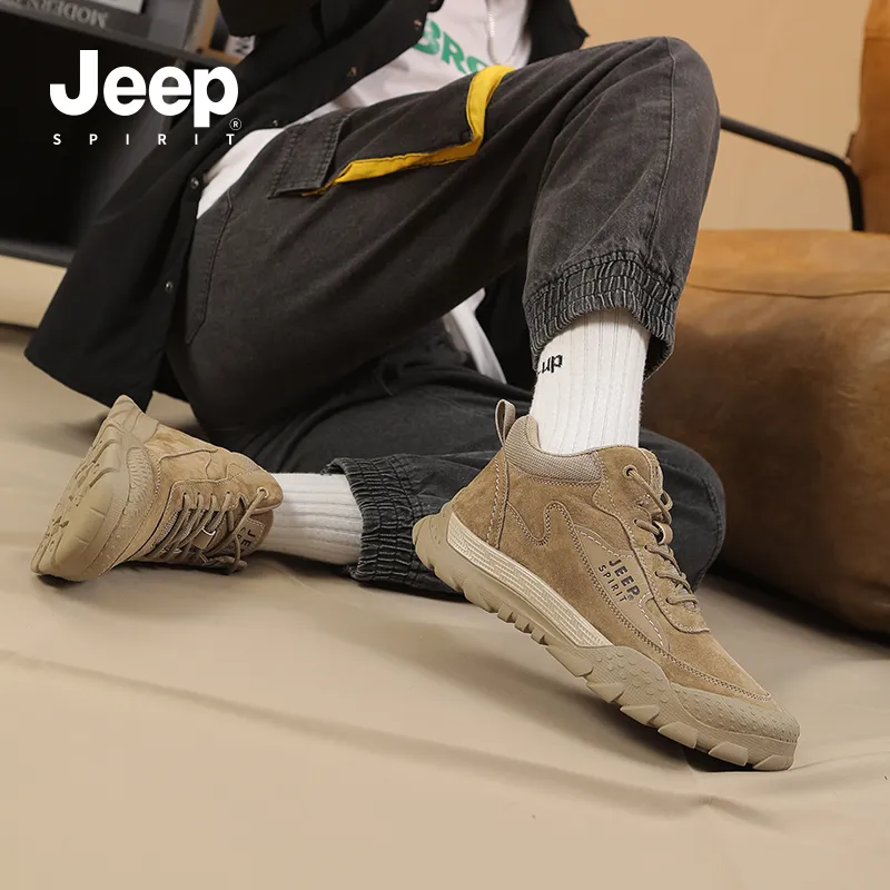 JEEP SPIRIT Waterproof, Abrasion Resistant, Slip Resistant Ankle Length Outdoor Boots Men's Gray-17