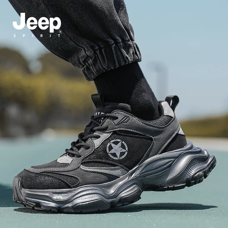 JEEP SPIRIT Chunky Sneakers Men Low Top Gray, White-10