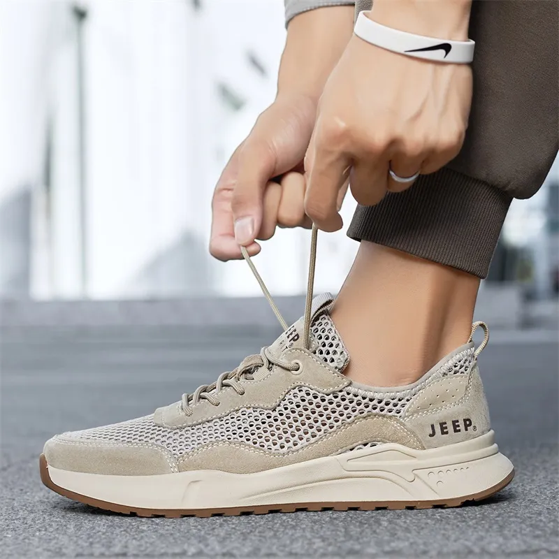JEEP SPIRIT Outdoor Trail Running Slip Resistant, Abrasion Resistant, Breathable Low Top Casual Shoes Men's Dark Gray-9