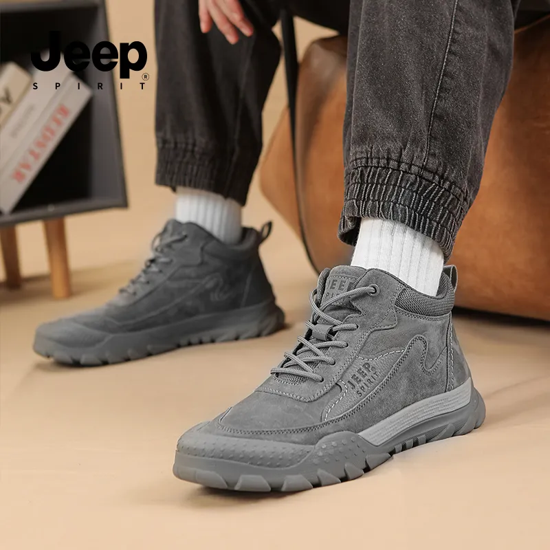 JEEP SPIRIT Waterproof, Abrasion Resistant, Slip Resistant Ankle Length Outdoor Boots Men's Gray-6