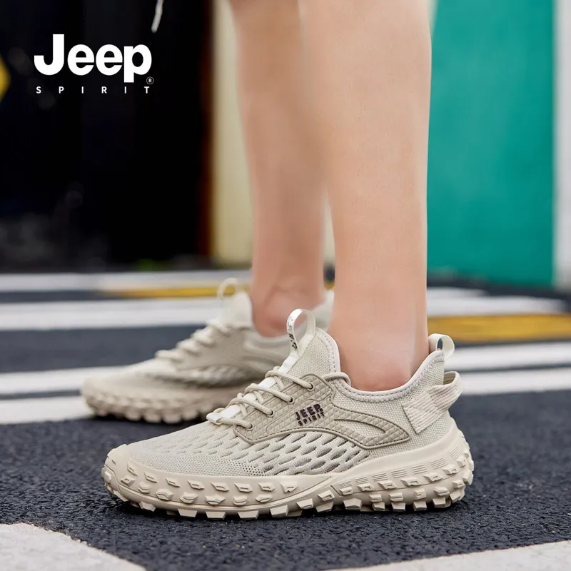 JEEP SPIRIT Anti Slip Wear Resistant Low Top Casual Shoes Men's Beige-8