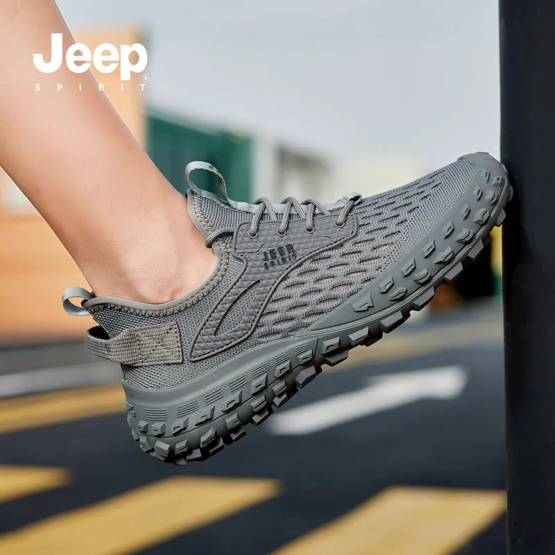 JEEP SPIRIT Anti Slip Wear Resistant Low Top Casual Shoes Men's Beige-19
