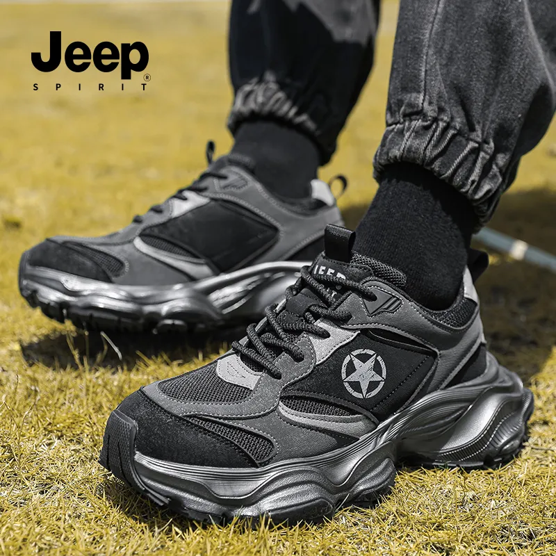 JEEP SPIRIT Chunky Sneakers Men Low Top Gray, White-20