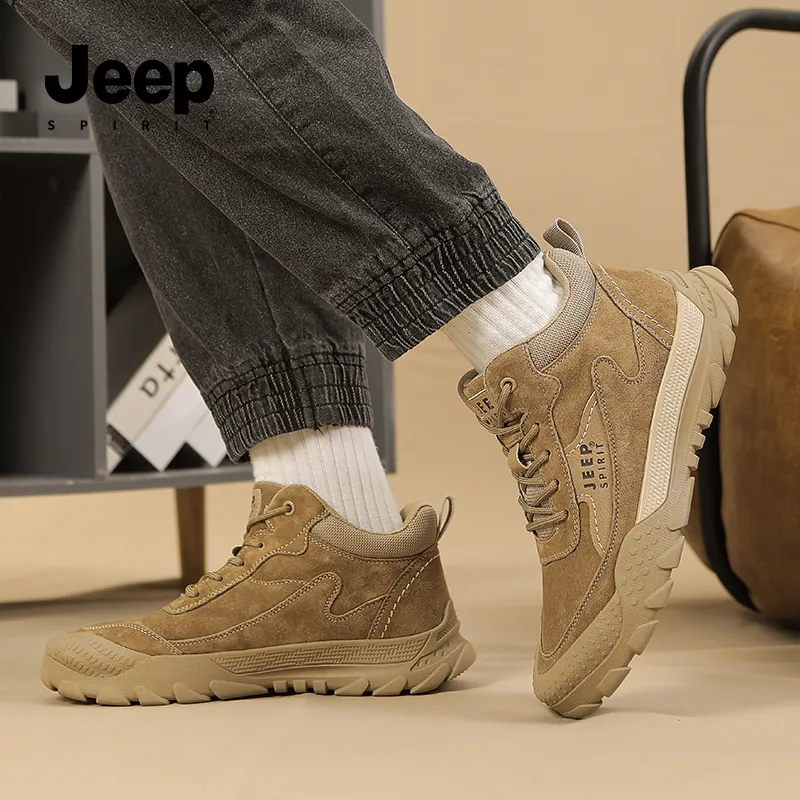 JEEP SPIRIT Waterproof, Abrasion Resistant, Slip Resistant Ankle Length Outdoor Boots Men's Gray-21