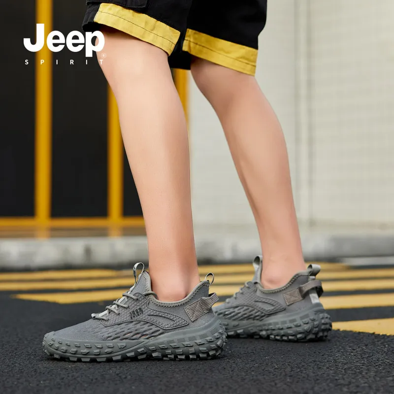 JEEP SPIRIT Anti Slip Wear Resistant Low Top Casual Shoes Men's Beige-20