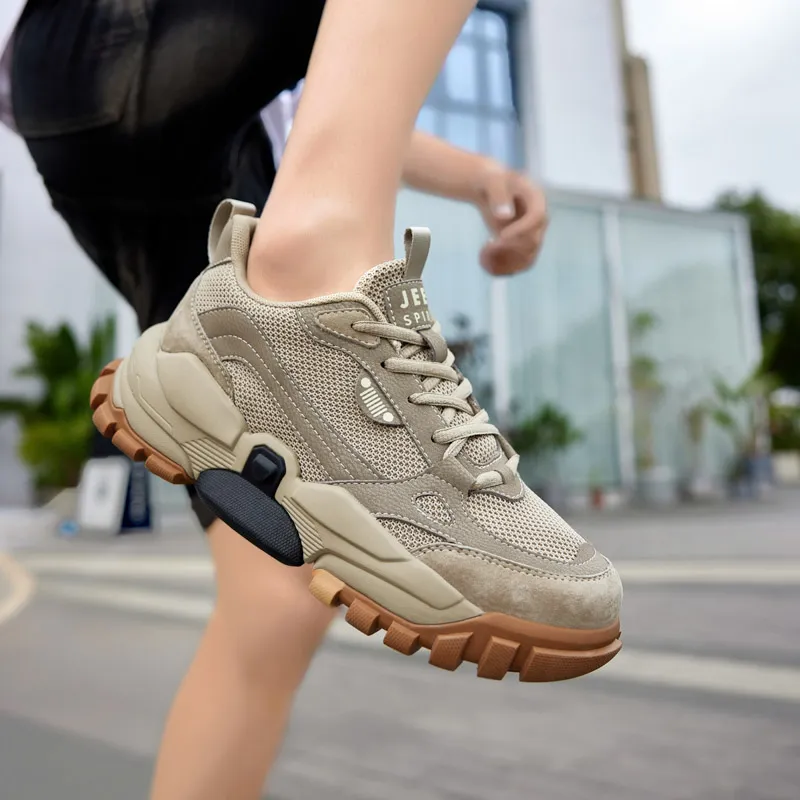 JEEP SPIRIT Slip Resistant, Abrasion Resistant, Breathable, Height Increasing Low Top Casual Shoes Unisex-38